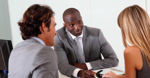 Couple meeting with Lawyer